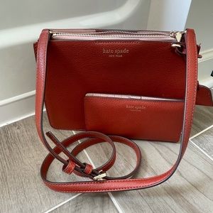 Kate Spade brown leather purse and wallet